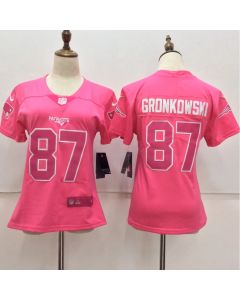 Women's New England Patriots #87 Rob Gronkowski Pink Limited Rush Fashion Stitched NFL Jersey