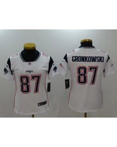 Women's New England Patriots #87 Rob Gronkowski White Vapor Untouchable Limited Stitched NFL Jersey