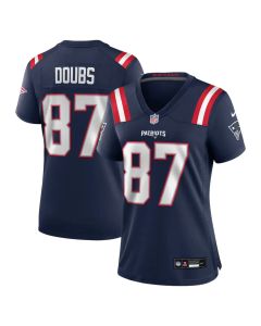 Women's New England Patriots #87 Romeo Doubs Navy Team Game Jersey