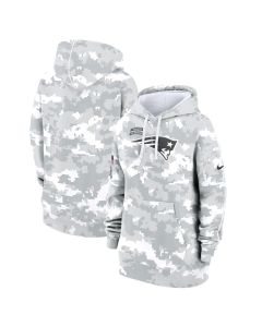 Women's New England Patriots Arctic Camo 2024 Salute To Service Club Fleece Pullover Hoodie (Camo)