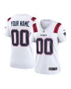 Women's New England Patriots White Game Road Custom Jersey