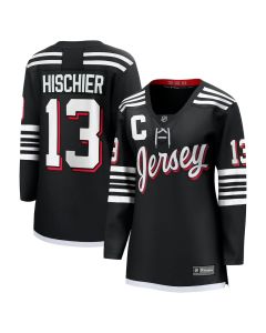 Women's New Jersey Devils #13 Nico Hischier Black Alternate Jersey