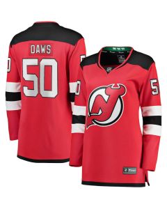 Women's New Jersey Devils #50 Nico Daws Red Home Player Jersey