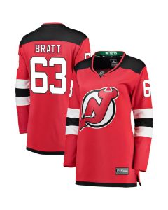 Women's New Jersey Devils #63 Jesper Bratt Red Player Jersey