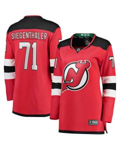 Women's New Jersey Devils #71 Jonas Siegenthaler Red Home Player Jersey