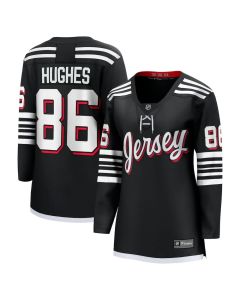 Women's New Jersey Devils #86 Jack Hughes Black Alternate Jersey