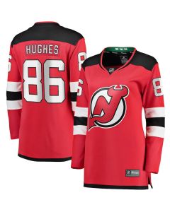 Women's New Jersey Devils #86 Jack Hughes Red Home Jersey