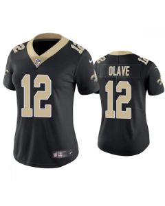 Women's New Orleans Saints #12 Chris Olave Black Vapor Untouchable Limited Stitched Jersey(Run Small)