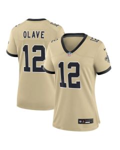 Women's New Orleans Saints #12 Chris Olave Gold Gameday Golds Alternate Game Player Jersey (Gold)