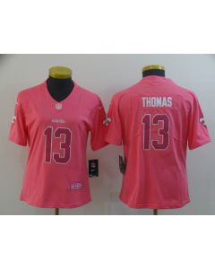 Women's New Orleans Saints #13 Michael Thomas Pink Vapor Untouchable Limited Stitched NFL Jersey(Run Small