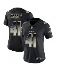 Women's New Orleans Saints #41 Alvin Kamara Black 2019 Smoke Fashion Limited Stitched NFL Jersey(Run Small)