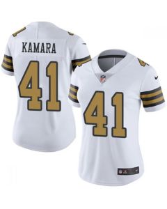 Women's New Orleans Saints #41 Alvin Kamara White Color Rush Limited Stitched Jersey