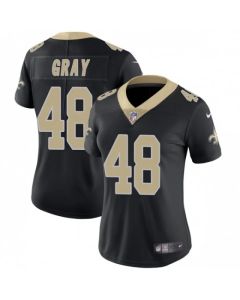 Women's New Orleans Saints #48 J.T. Gray Black Vapor Untouchable Limited Stitched NFL Jersey(Run Small)
