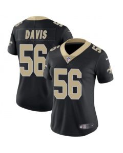 Women's New Orleans Saints #56 Demario Davis Black Vapor Untouchable Limited Stitched NFL Jersey(Run Small)