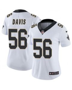 Women's New Orleans Saints #56 Demario Davis White Vapor Untouchable Limited Stitched NFL Jersey(Run Small)