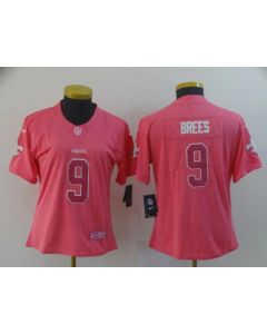 Women's New Orleans Saints #9 Drew Brees Pink Vapor Untouchable Limited Stitched NFL Jersey