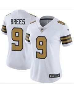 Women's New Orleans Saints #9 Drew Brees White Color Rush Limited Stitched Jersey(Run Small)