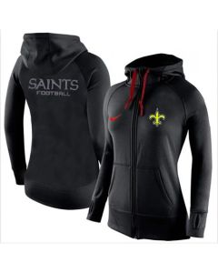 Women's New Orleans Saints Full-Zip Performance Hoodie Black