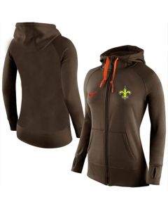 Women's New Orleans Saints Full-Zip Performance Hoodie Brown