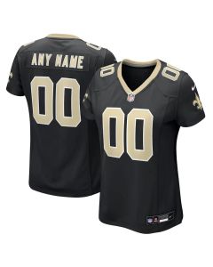 Women's New Orleans Saints Nike Black Custom Game Jersey (Black)