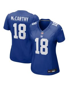 Women's New York Giants #18 J.J. McCarthy Nike Royal Team Game Jersey