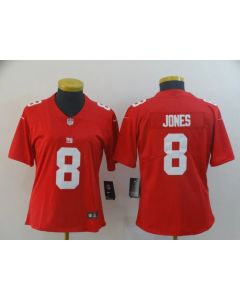 Women's New York Giants #8 Daniel Jones Red Vapor Untouchable Limited Stitched NFL Jersey(Run Small)