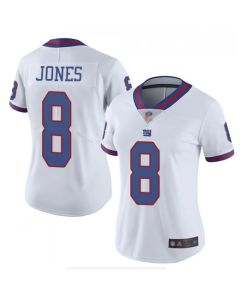 Women's New York Giants #8 Daniel Jones White Color Rush Limited Stitched NFL Jersey(Run Small)