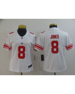 Women's New York Giants #8 Daniel Jones White Vapor Untouchable Limited Stitched NFL Jersey(Run Small)