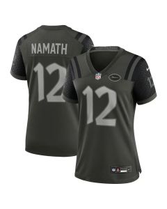Women's New York Jets #12 Joe Namath Black Rivalries Collection Game Jersey (Black)