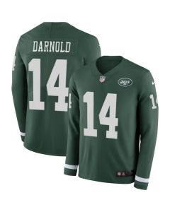 Women's New York Jets #14 Sam Darnold Green Therma Long Sleeve Stitched NFL Jersey