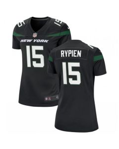Women's New York Jets #15 Brett Rypien Black Stitched Football Jersey(Run Small)