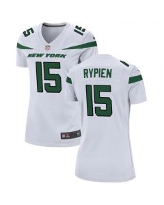 Women's New York Jets #15 Brett Rypien White Stitched Football Jersey(Run Small)