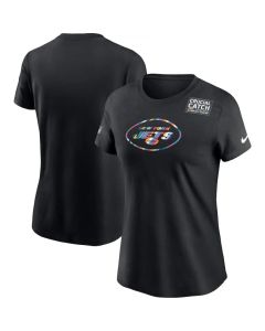 Women's New York Jets 2020 Black Sideline Crucial Catch Performance T-Shirt(Run Small)