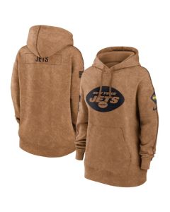 Women's New York Jets 2023 Brown Salute to Service Pullover Hoodie(Run Small)