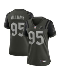 Women's New York Jets #95 Quinnen Williams Black Rivalries Collection Game Jersey (Black)