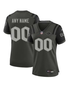 Women's New York Jets Custom Black Rivalries Collection Game Jersey (Black)