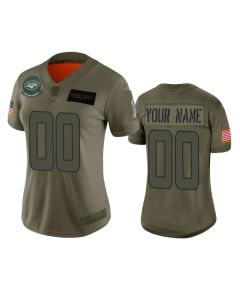 Women's New York Jets Customized 2019 Camo Salute To Service NFL Stitched Limited Jersey(Run Small