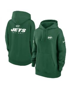 Women's New York Jets Green Sideline Club Fleece Pullover Hoodie(Run Small)