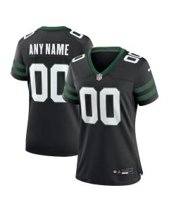 Women's New York Jets Nike Legacy Black Alternate Game Custom Jersey (Black)