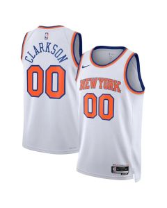Women's New York Knicks #00 Jordan Clarkson White Stitched Basketball Jersey