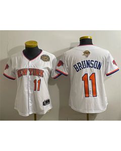 Women's New York Knicks #11 Jalen Brunson White 2026 Finals & Eastern Conference Champions Patch Jersey (White)