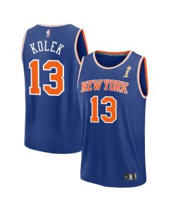 Women's New York Knicks #13 Tyler Kolek Blue 2026 NBA Finals Champions Fast Break Icon Edition Jersey (Blue)