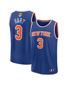 Women's New York Knicks #3 Josh Hart Blue 2026 NBA Finals Patch Fast Break Icon Edition Replica Jersey (Blue)