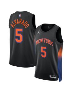 Women's New York Knicks #5 Jose Alvarado Black Stitched Basketball Jersey (Black)