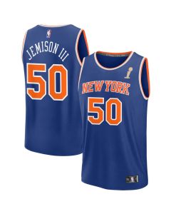 Women's New York Knicks #50 Trey Jemison III Blue 2026 NBA Finals Champions Fast Break Icon Edition Jersey (Blue)