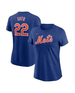 Women's New York Mets #22 Juan Soto Royal Fuse Name & Number T-Shirt (Royal)