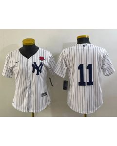 Women's New York Yankees #11 Anthony Volpe White Cool Base Stitched Jersey(Run Small) (Style 2)