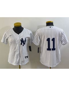 Women's New York Yankees #11 Anthony Volpe White Cool Base Stitched Jersey(Run Small) (White)