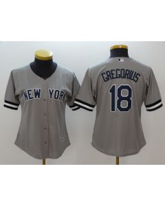 Women's New York Yankees #18 Didi Gregorius Gray Cool Base Stitched MLB Jersey