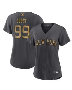 Women's New York Yankees #99 Aaron Judge 2022 All-Star Charcoal Stitched Baseball Jersey(Run Small) (Charcoal)